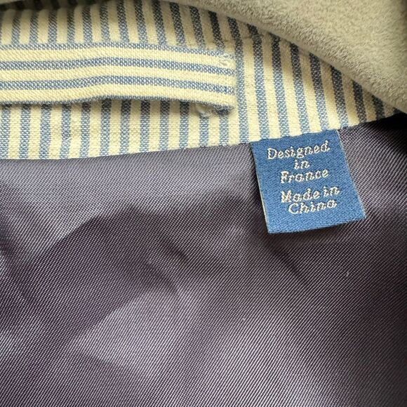 Faconnable Blue White Striped Seersucker Cotton Sport Coat Blazer 56L Preppy - Picture 4 of 12